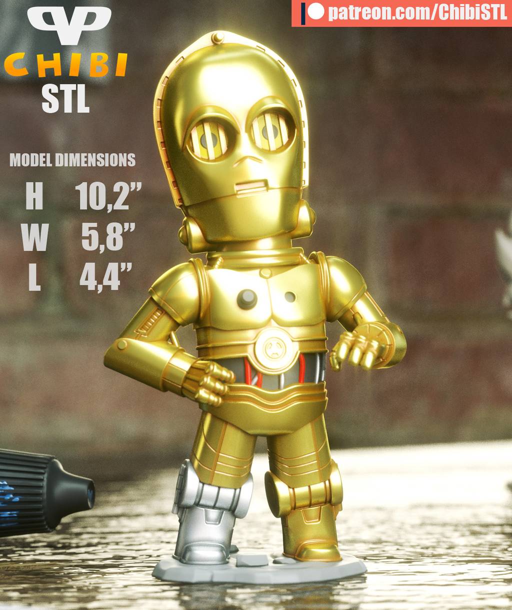 P站图纸印象馆 Chibi STL 星球大战 斯瑞皮欧 Chibi STL 星球大战 斯瑞皮欧