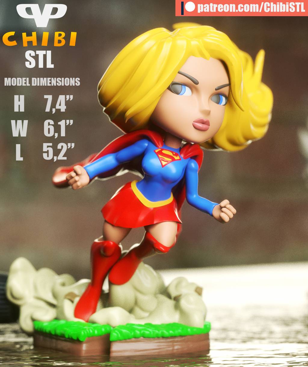 P站图纸印象馆 Chibi STL DC漫画 女超人 Chibi STL DC漫画 女超人