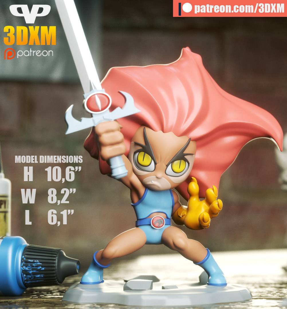 P站图纸印象馆 Chibi STL 霹雳猫 狮猫 Chibi STL 霹雳猫 狮猫