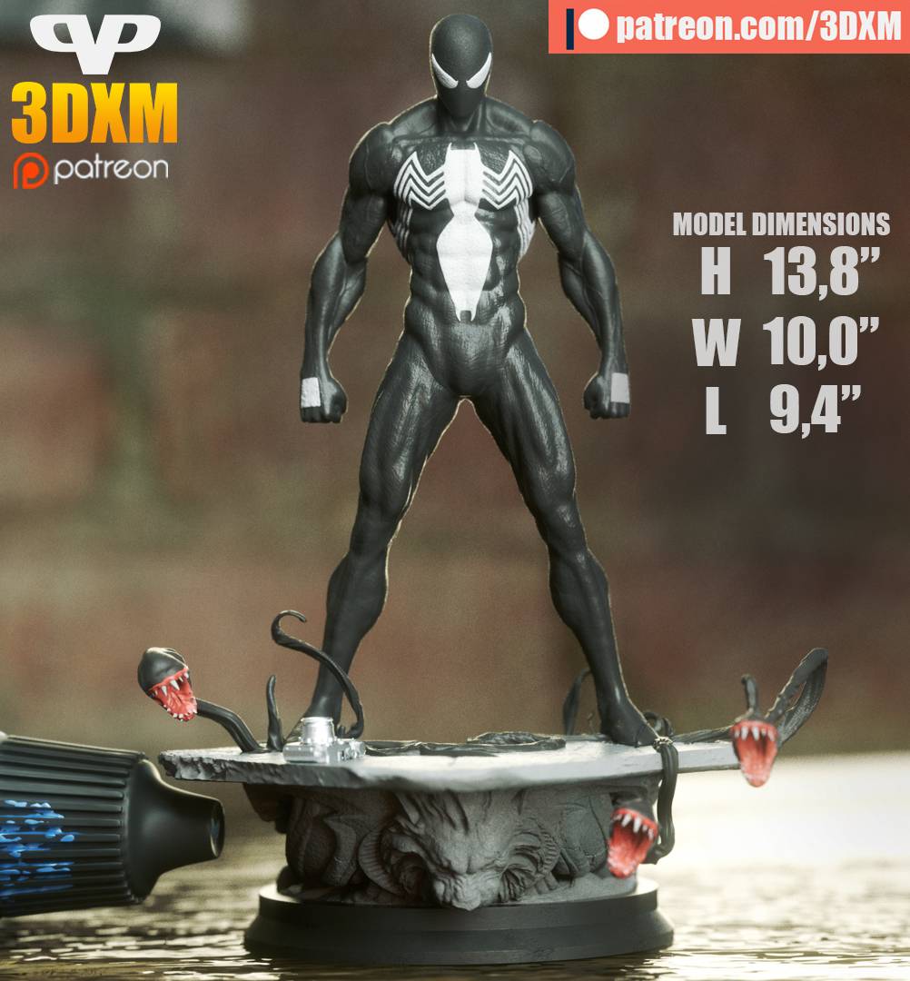 P站图纸印象馆 Chibi STL 漫威 共生体蜘蛛侠 Chibi STL 漫威 共生体蜘蛛侠