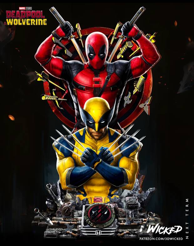 P站图纸印象馆 3DWicked 漫威 死待和金钢狼 3DWicked 漫威 死待和金钢狼