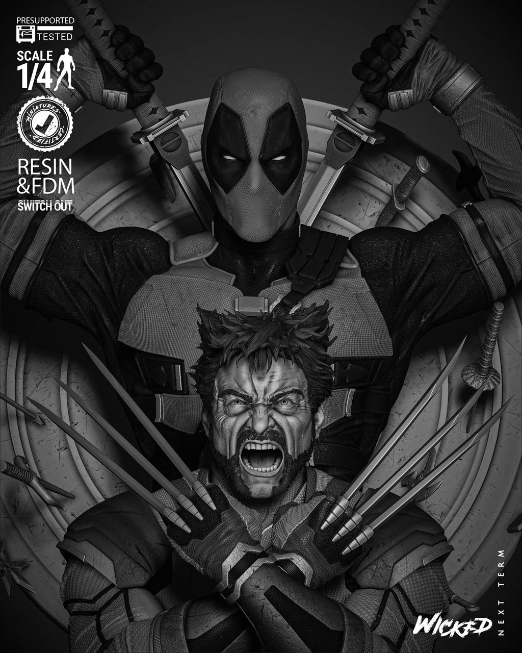 P站图纸印象馆 3DWicked 漫威 死待和金钢狼 3DWicked 漫威 死待和金钢狼