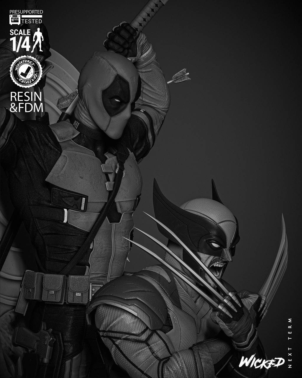 P站图纸印象馆 3DWicked 漫威 死待和金钢狼 3DWicked 漫威 死待和金钢狼