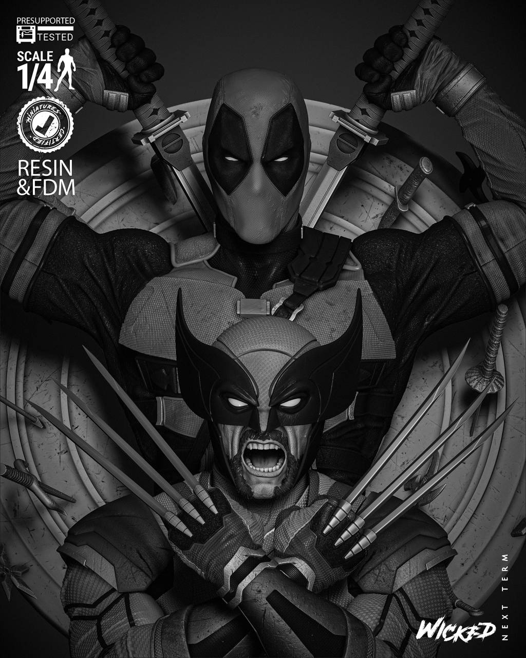 P站图纸印象馆 3DWicked 漫威 死待和金钢狼 3DWicked 漫威 死待和金钢狼