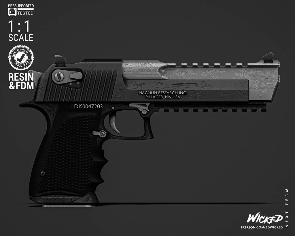 P站图纸印象馆 3DWicked 漫威 死待的手枪 3DWicked 漫威 死待的手枪