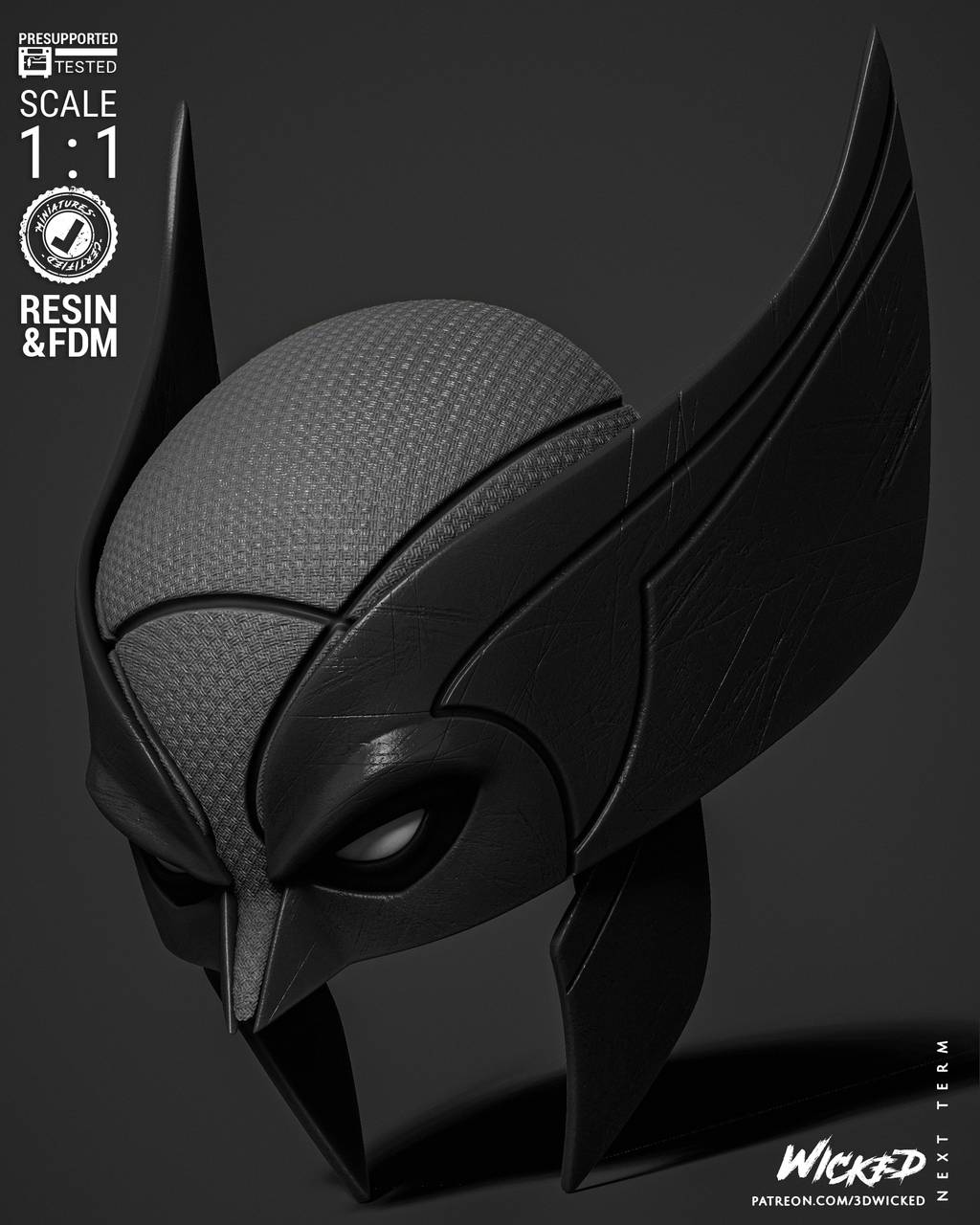 P站图纸印象馆 3DWicked 漫威 金钢狼的面具 3DWicked 漫威 金钢狼的面具