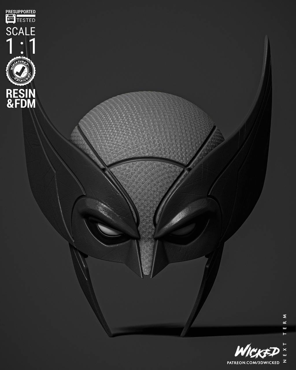 P站图纸印象馆 3DWicked 漫威 金钢狼的面具 3DWicked 漫威 金钢狼的面具