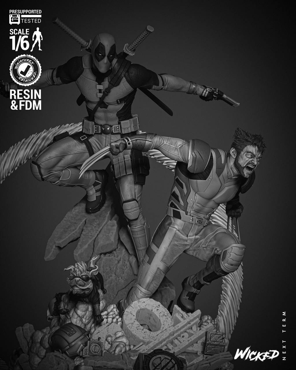 P站图纸印象馆 3DWicked 漫威 死待和金钢狼 3DWicked 漫威 死待和金钢狼