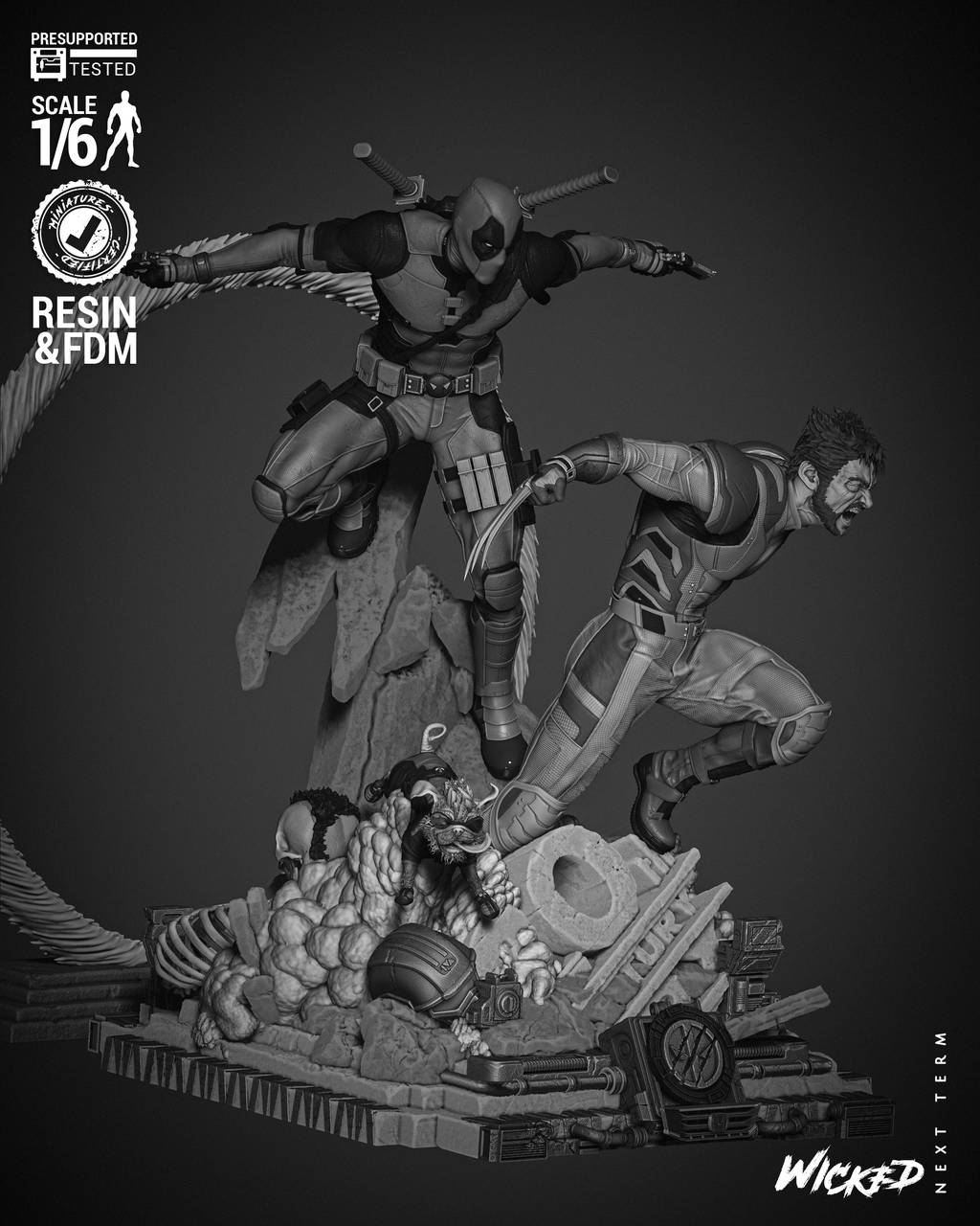 P站图纸印象馆 3DWicked 漫威 死待和金钢狼 3DWicked 漫威 死待和金钢狼