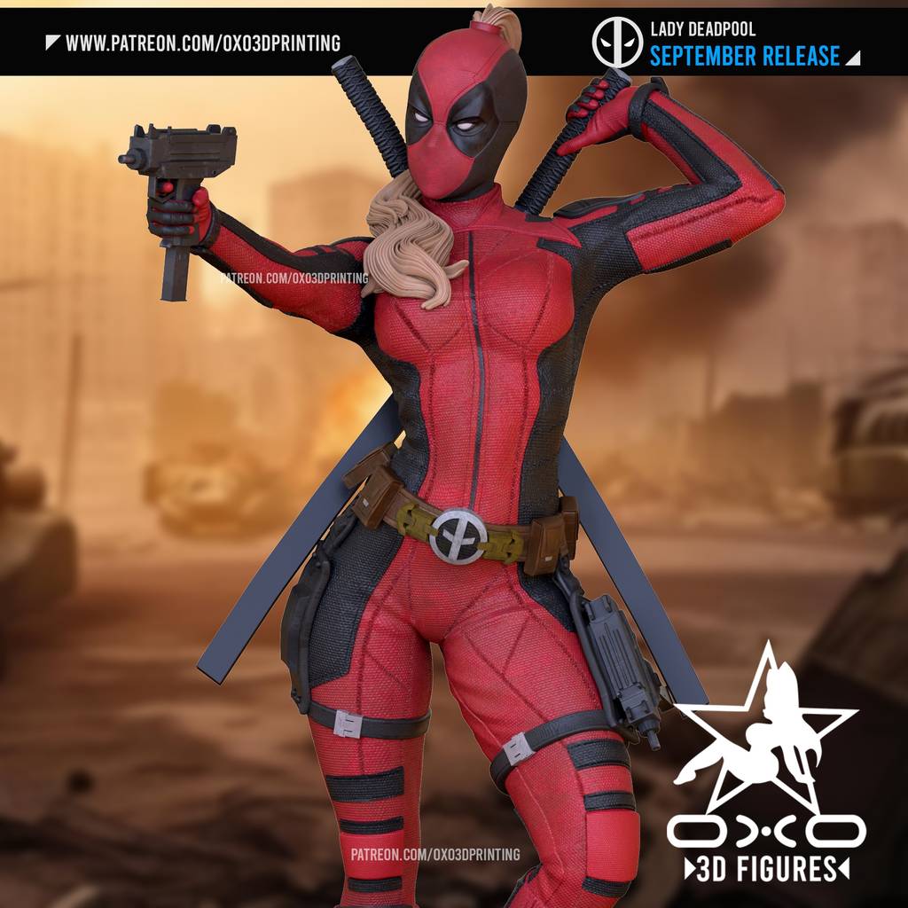 P站图纸印象馆 OXO3D 漫威 死侍女士 OXO3D 漫威 死侍女士