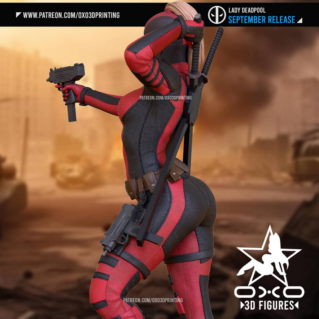 P站图纸印象馆 OXO3D 漫威 死侍女士 OXO3D 漫威 死侍女士