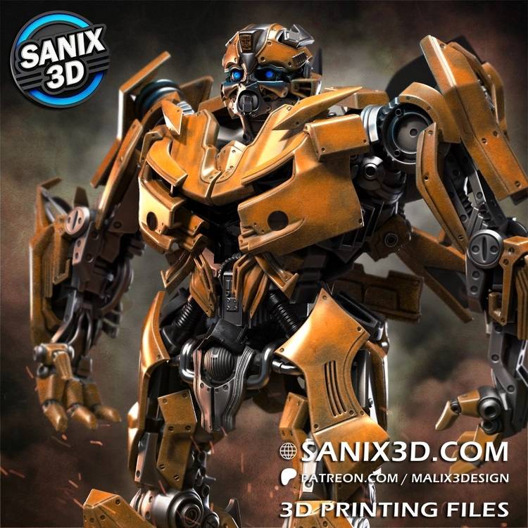 P站图纸印象馆 Sanix3d 变形金刚 大黄蜂 Sanix3d 变形金刚 大黄蜂