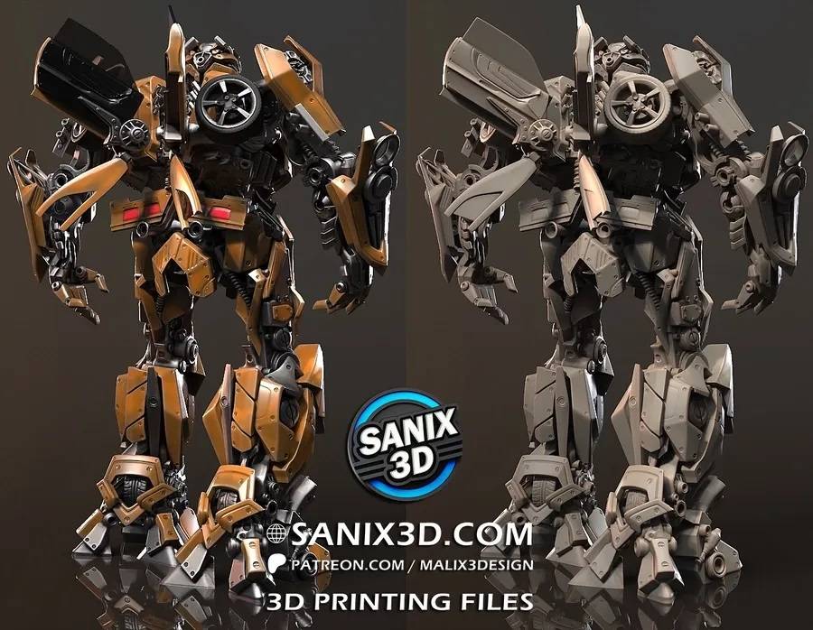 P站图纸印象馆 Sanix3d 变形金刚 大黄蜂 Sanix3d 变形金刚 大黄蜂