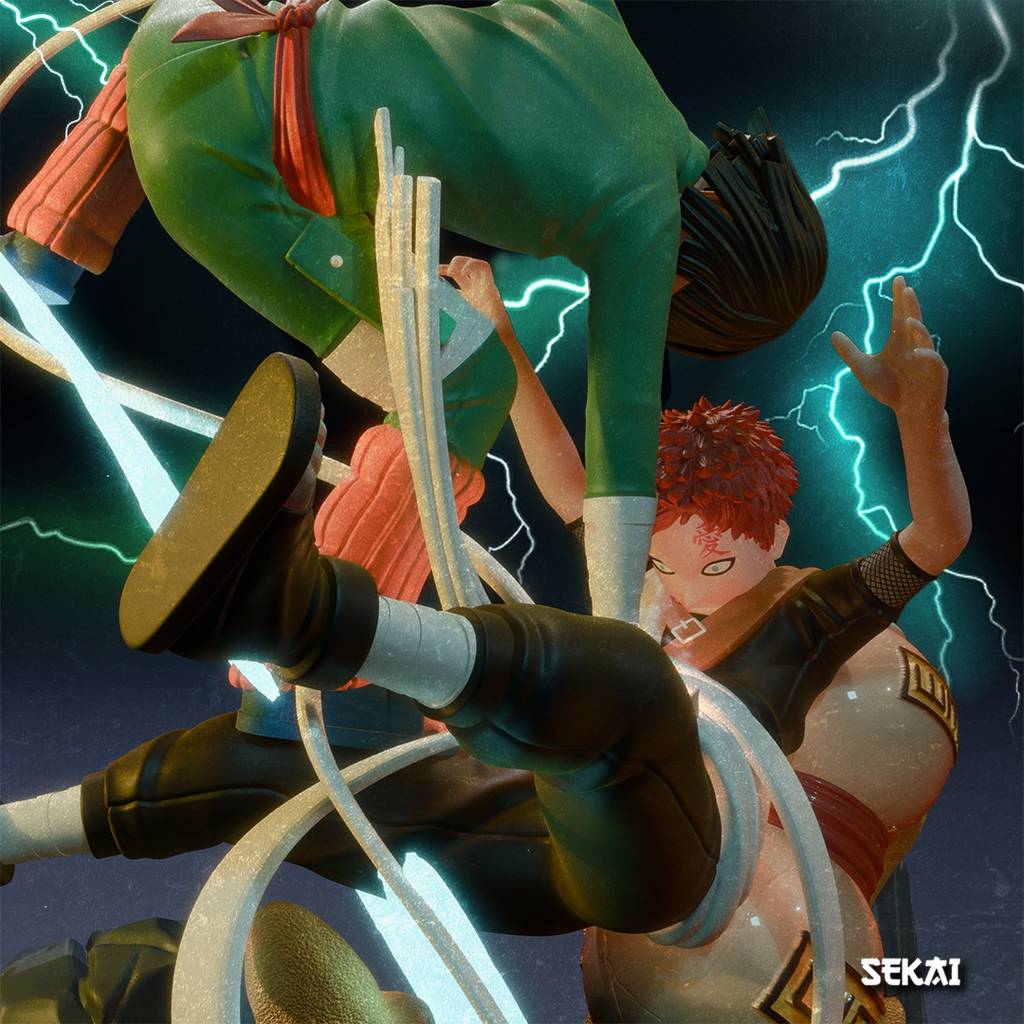 P站图纸印象馆 Sekai 火影忍者 我爱罗对战洛克·李 Sekai 火影忍者 我爱罗对战洛克·李