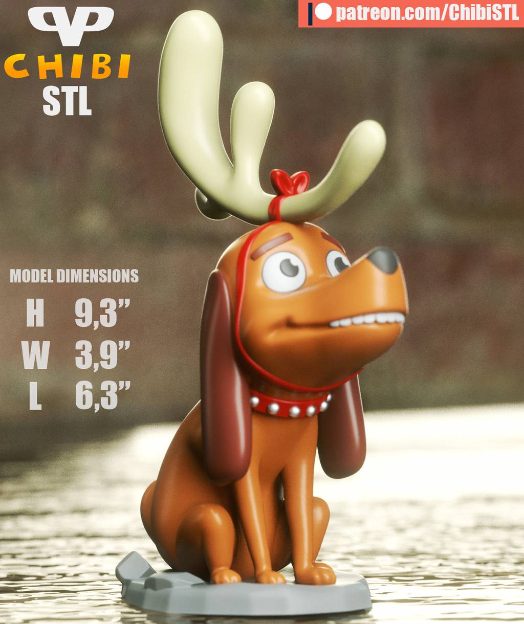 P站图纸印象馆 Chibi STL 绿毛怪格林奇 小狗Max Chibi STL 绿毛怪格林奇 小狗Max