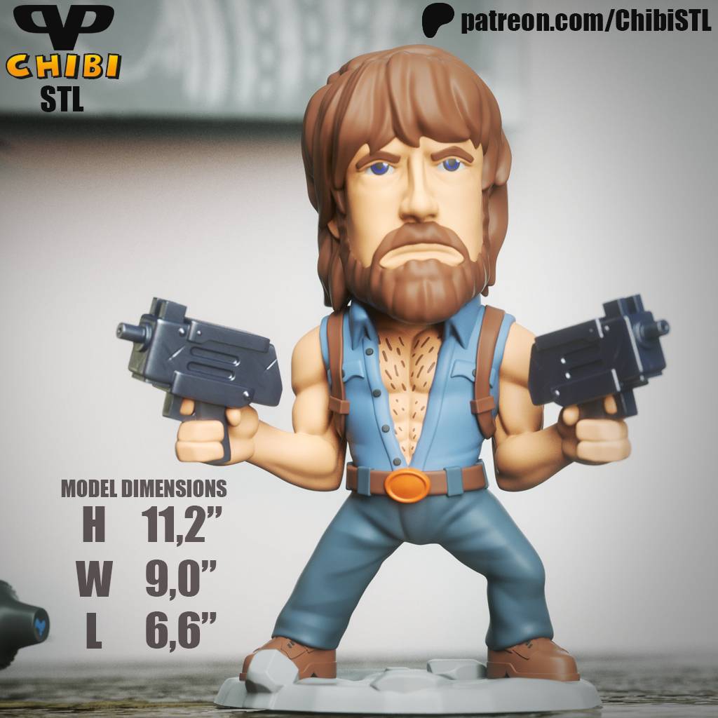 P站图纸印象馆 Chibi STL 查克·诺里斯 Chibi STL 查克·诺里斯