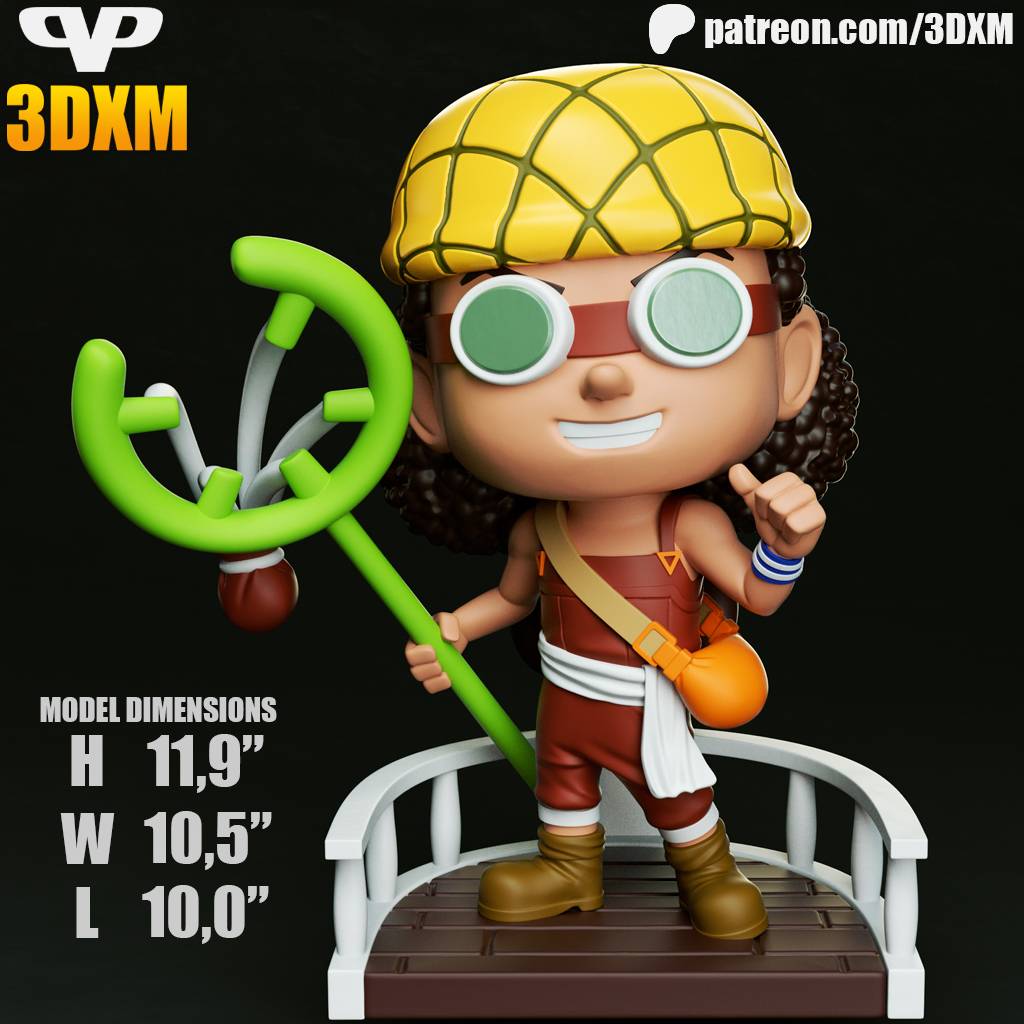 P站图纸印象馆 Chibi STL 海贼王 乌索普 Chibi STL 海贼王 乌索普