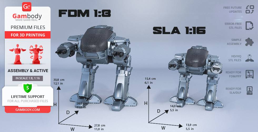 P站图纸印象馆 Gambody 机械战警 ED-209机器人 Gambody 机械战警 ED-209机器人