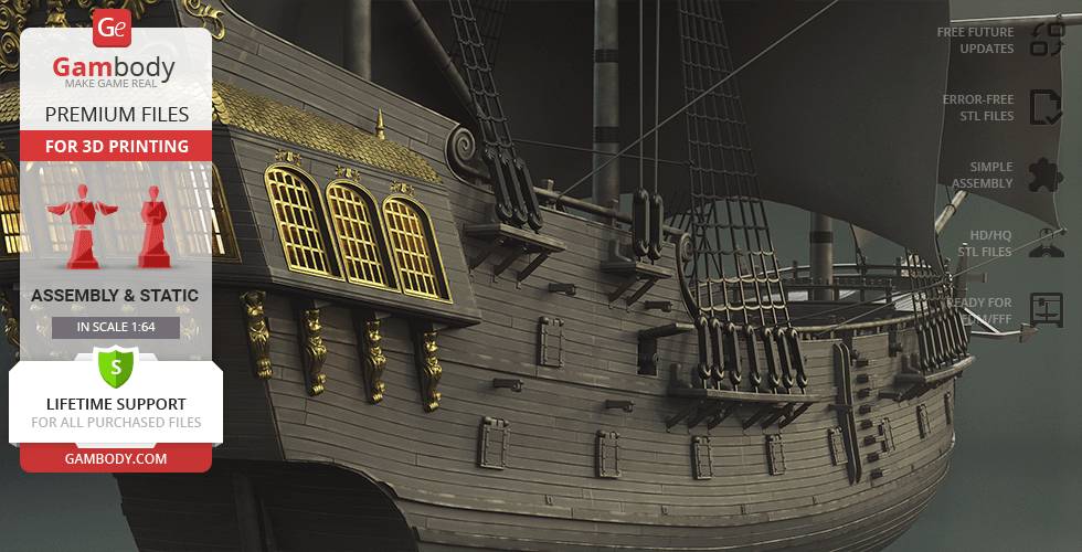 P站图纸印象馆 Gambody 加勒比海盗 黑珍珠号 Gambody 加勒比海盗 黑珍珠号