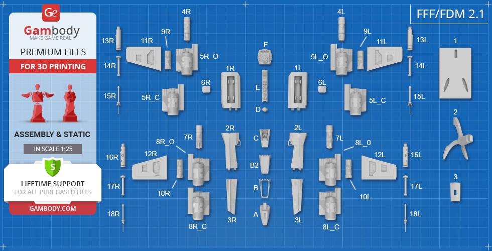 P站图纸印象馆 Gambody 星球大战 X翼星际战斗机 Gambody 星球大战 X翼星际战斗机