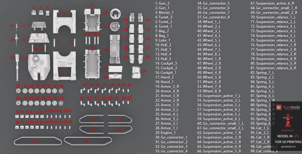 P站图纸印象馆 Gambody 梅卡瓦主战坦克 Gambody 梅卡瓦主战坦克