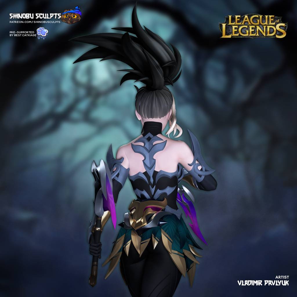 P站图纸印象馆 Shinobu Sculpts 英雄联盟 离群之刺·阿卡丽 Shinobu Sculpts 英雄联盟 离群之刺·阿卡丽