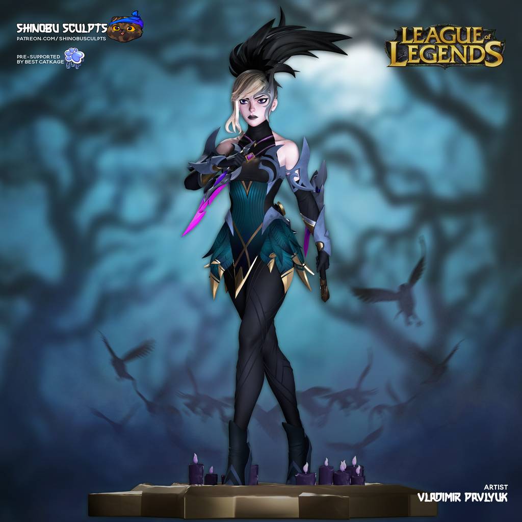 P站图纸印象馆 Shinobu Sculpts 英雄联盟 离群之刺·阿卡丽 Shinobu Sculpts 英雄联盟 离群之刺·阿卡丽