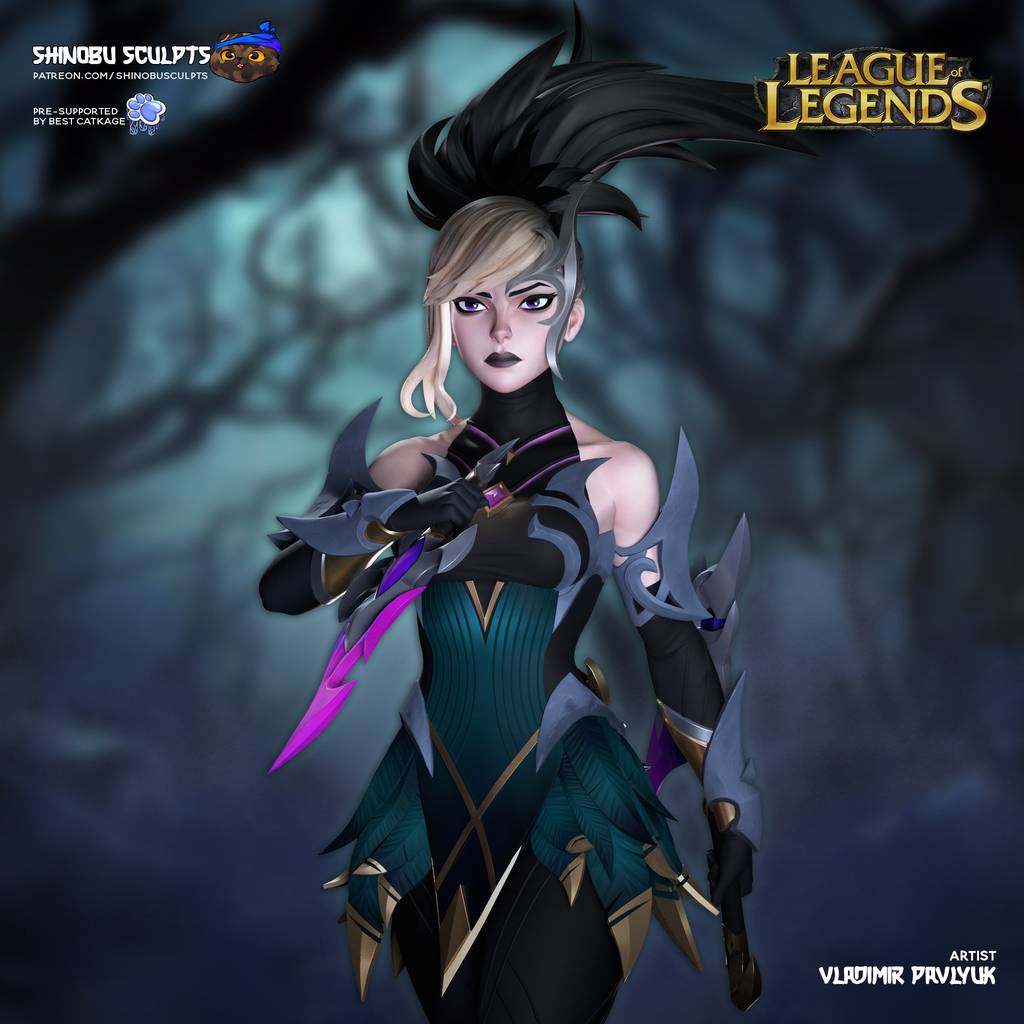 P站图纸印象馆 Shinobu Sculpts 英雄联盟 离群之刺·阿卡丽 Shinobu Sculpts 英雄联盟 离群之刺·阿卡丽