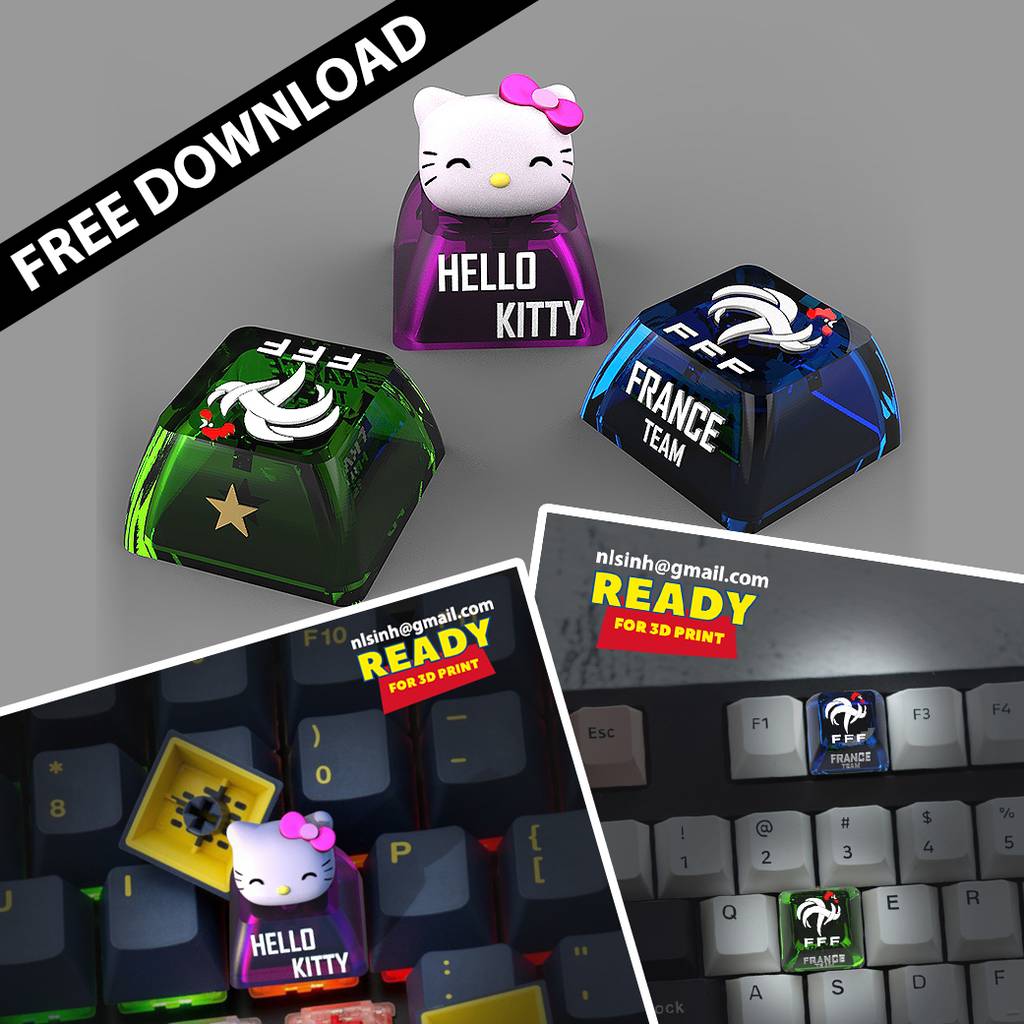 P站图纸印象馆 Sinh Nguyen Hello Kitty 键盘帽 Sinh Nguyen Hello Kitty 键盘帽