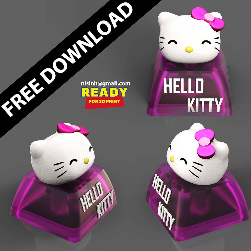 P站图纸印象馆 Sinh Nguyen Hello Kitty 键盘帽 Sinh Nguyen Hello Kitty 键盘帽
