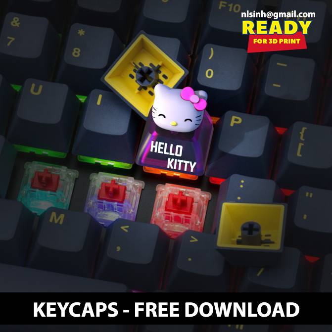 P站图纸印象馆 Sinh Nguyen Hello Kitty 键盘帽 Sinh Nguyen Hello Kitty 键盘帽