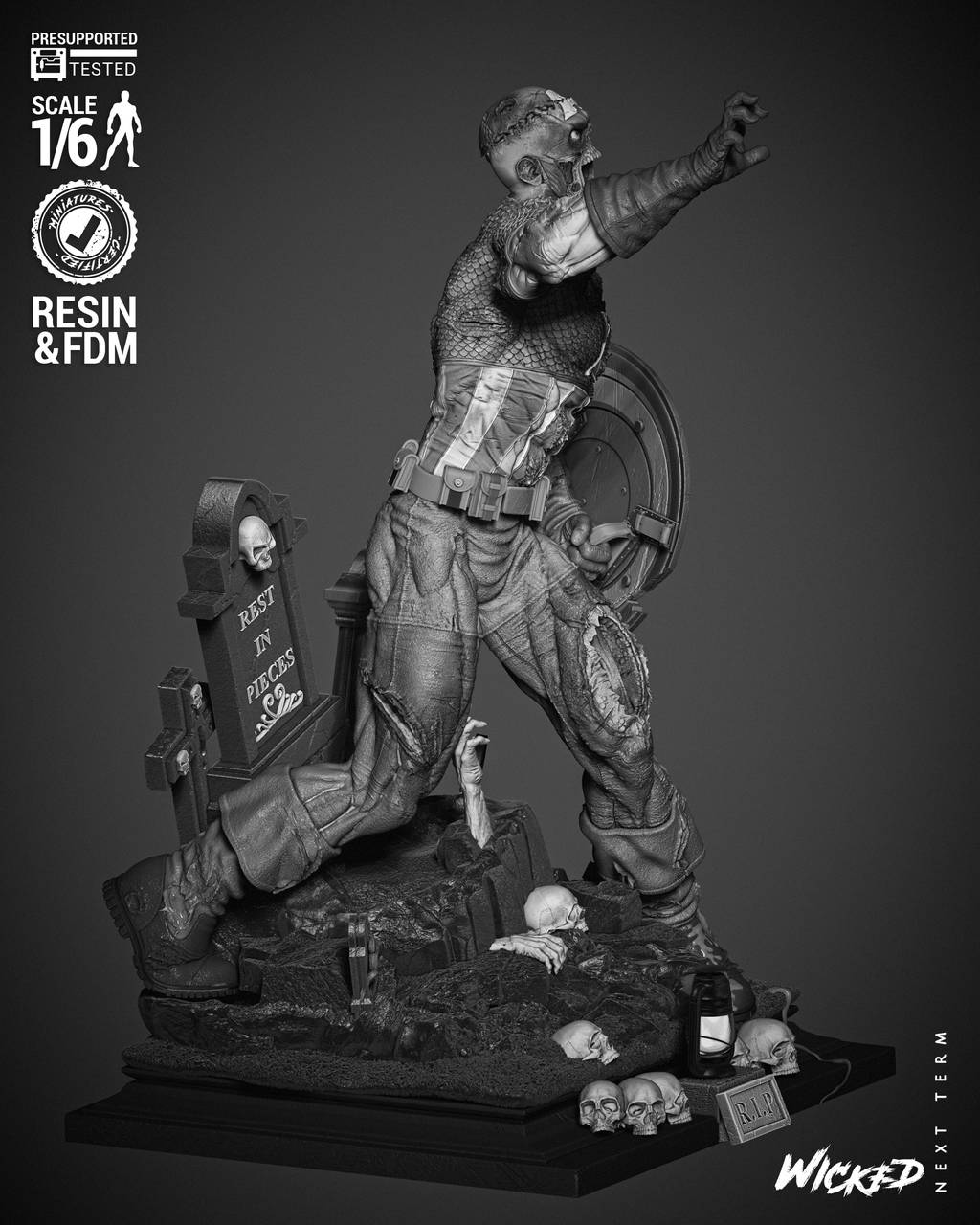 P站图纸印象馆 3DWicked 漫威 美国队长 3DWicked 漫威 美国队长