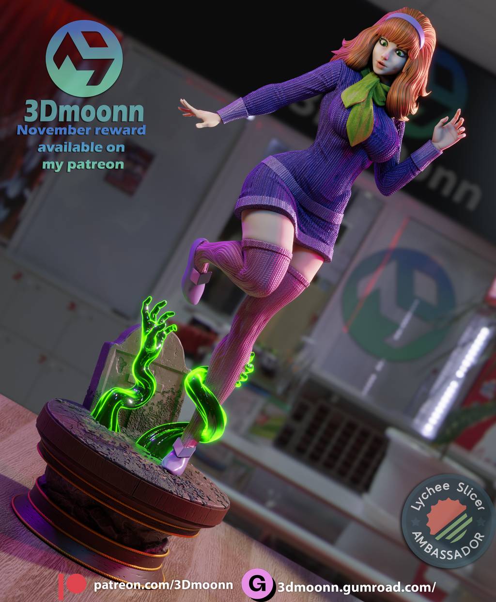 P站图纸印象馆 3Dmoonn 史酷比狗 达芙妮 3Dmoonn 史酷比狗 达芙妮