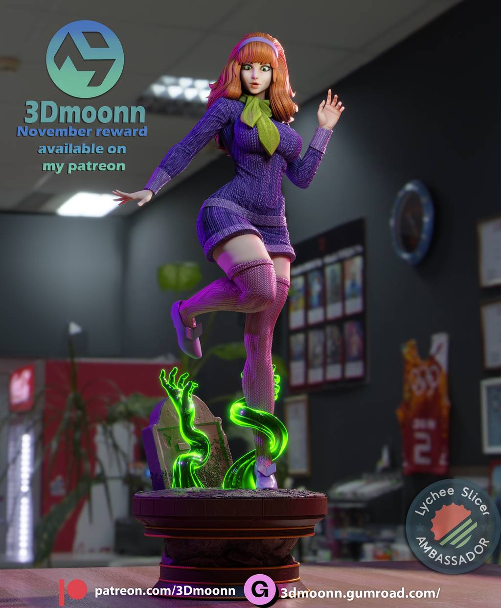 P站图纸印象馆 3Dmoonn 史酷比狗 达芙妮 3Dmoonn 史酷比狗 达芙妮