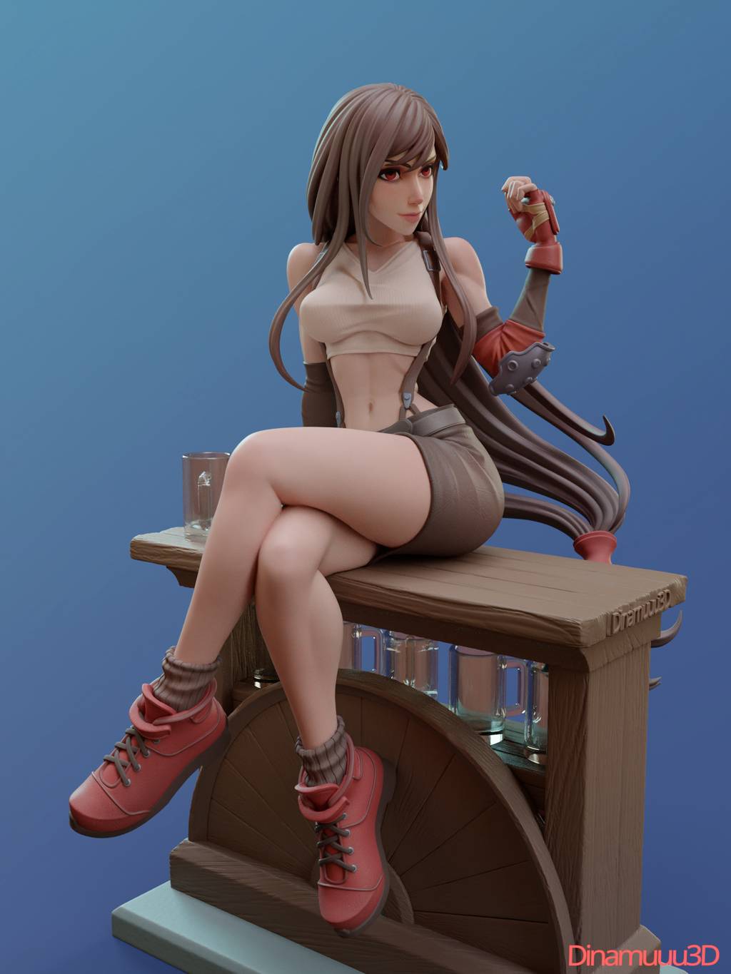 P站图纸印象馆 Dinamuuu 3D 最终幻想 蒂法·洛克哈特 Dinamuuu 3D 最终幻想 蒂法·洛克哈特