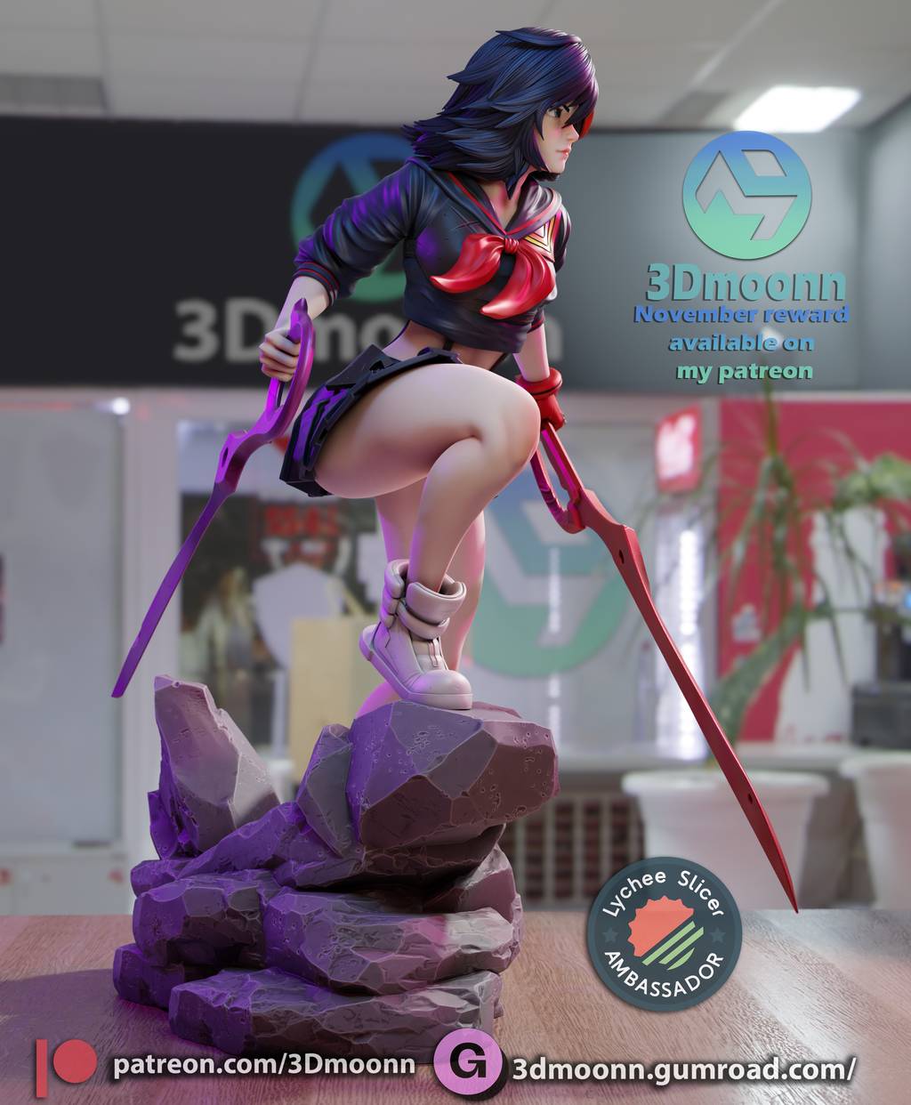 P站图纸印象馆 3Dmoonn 斩服少女 缠流子 3Dmoonn 斩服少女 缠流子