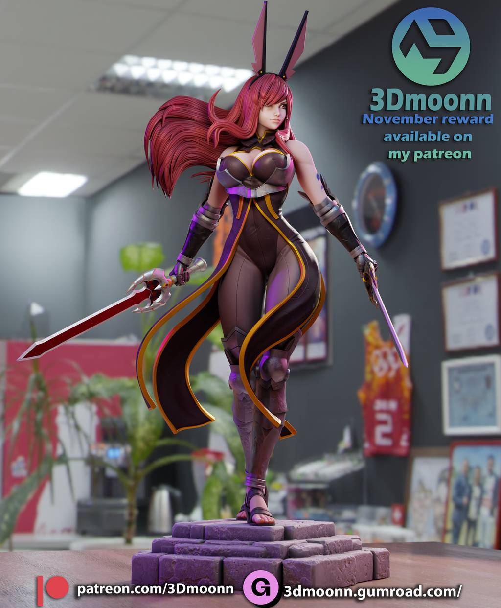 P站图纸印象馆 3Dmoonn 妖精的尾巴 艾尔莎·史卡雷特 3Dmoonn 妖精的尾巴 艾尔莎·史卡雷特