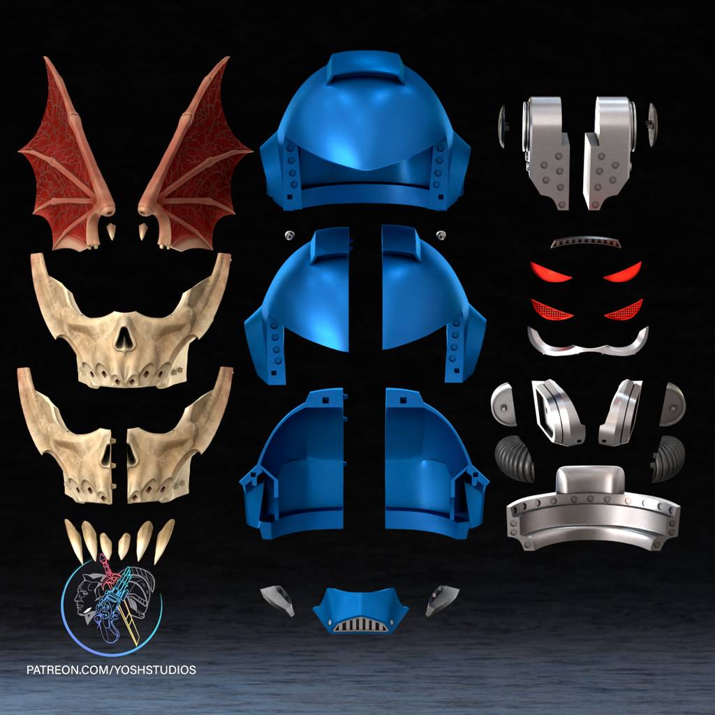 P站图纸印象馆 Yosh 星际战士铁血战士面具 Yosh 星际战士铁血战士面具