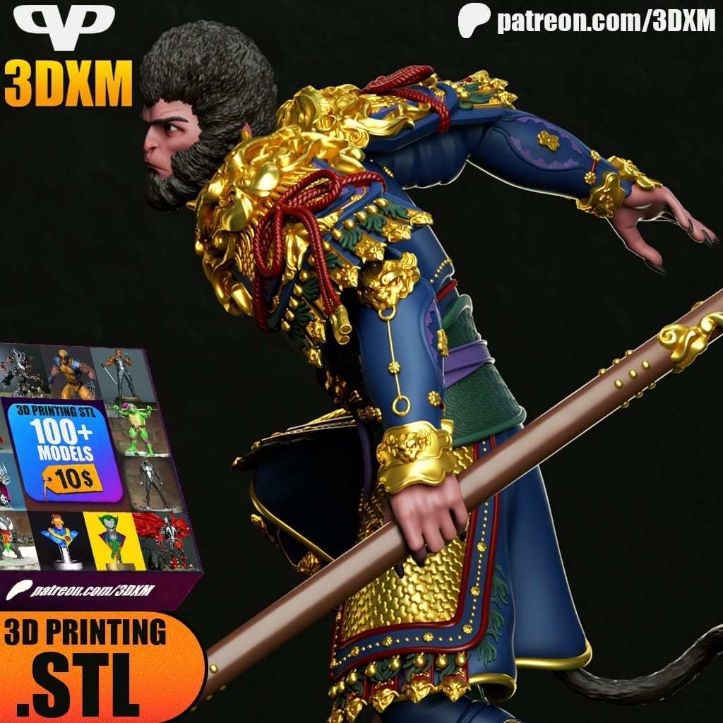 P站图纸印象馆 Chibi STL 黑神话悟空 天命人 Chibi STL 黑神话悟空 天命人