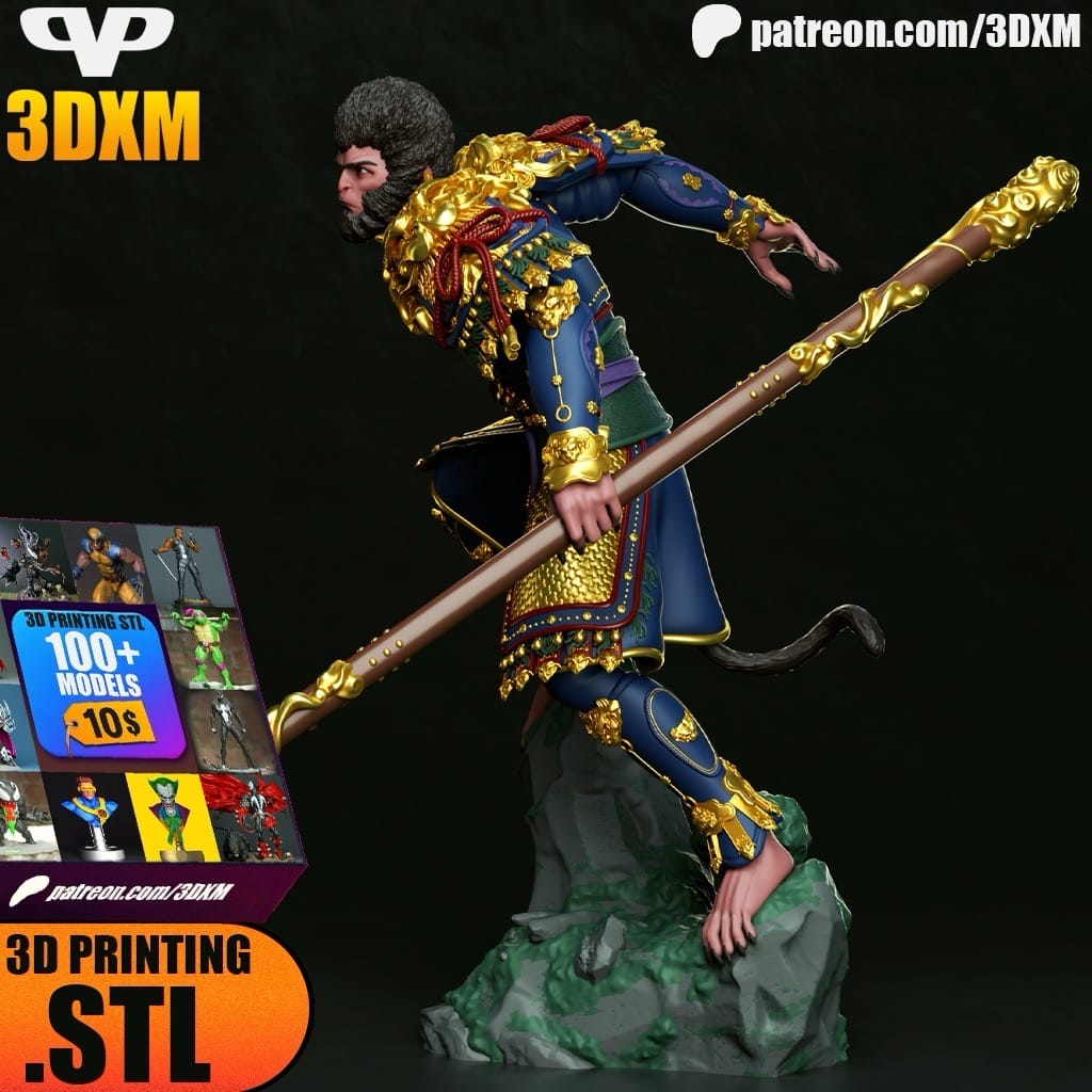 P站图纸印象馆 Chibi STL 黑神话悟空 天命人 Chibi STL 黑神话悟空 天命人