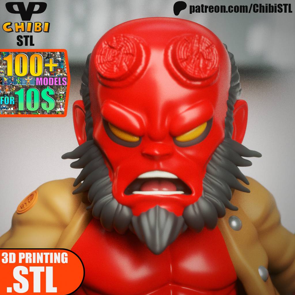 P站图纸印象馆 Chibi STL 地狱男爵 Chibi STL 地狱男爵
