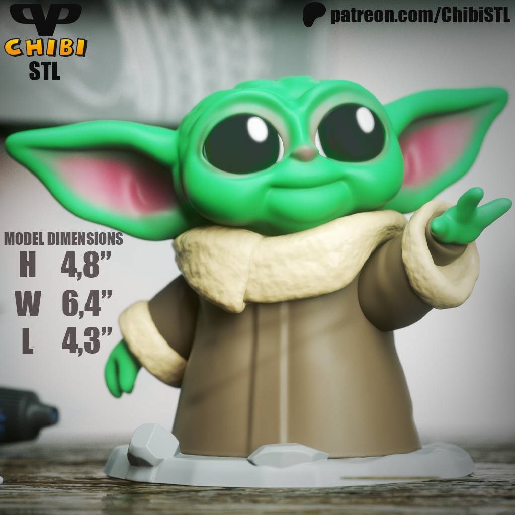 P站图纸印象馆 Chibi STL 曼达洛人 格洛古 Chibi STL 曼达洛人 格洛古