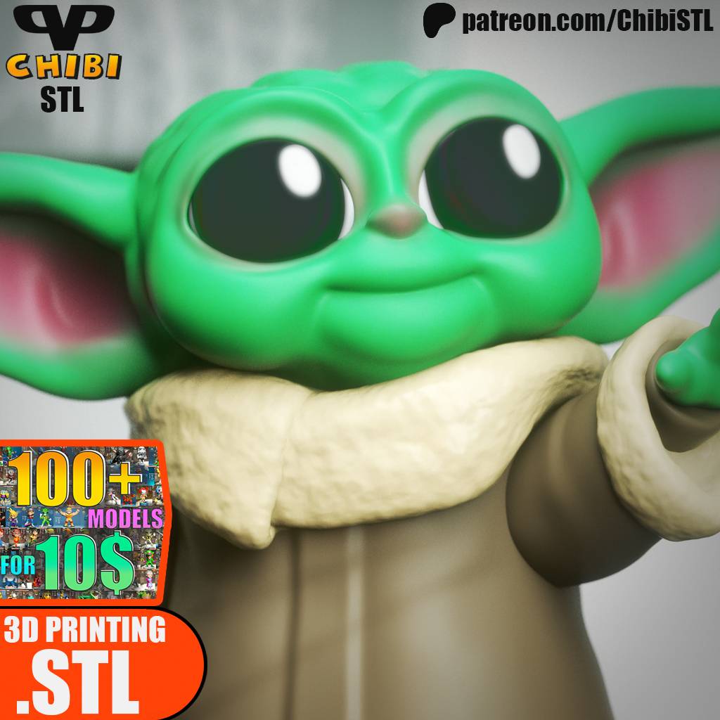 P站图纸印象馆 Chibi STL 曼达洛人 格洛古 Chibi STL 曼达洛人 格洛古