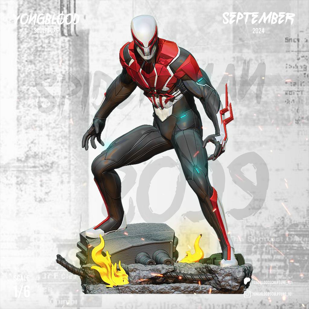 P站图纸印象馆 Yongblood Sculpture 漫威 蜘蛛侠2099 Yongblood Sculpture 漫威 蜘蛛侠2099