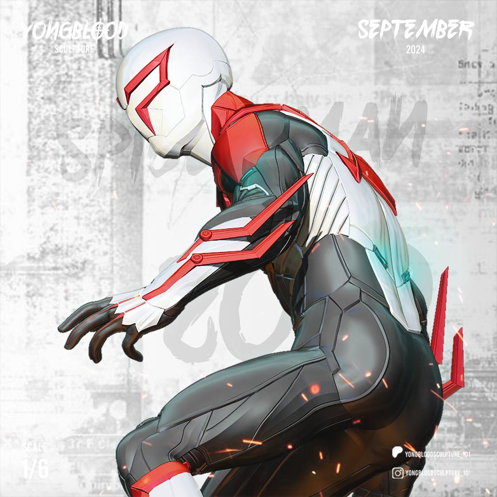 P站图纸印象馆 Yongblood Sculpture 漫威 蜘蛛侠2099 Yongblood Sculpture 漫威 蜘蛛侠2099