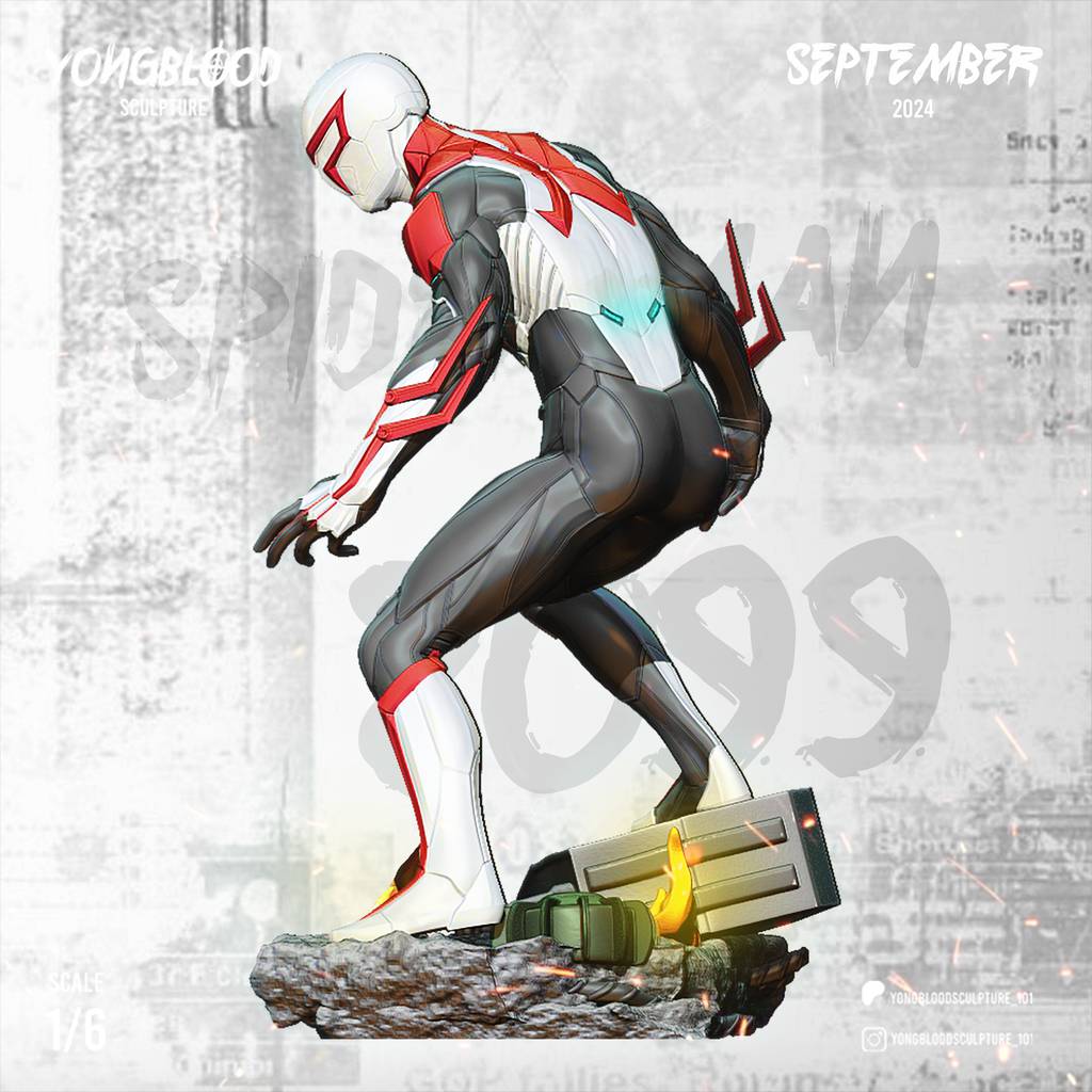 P站图纸印象馆 Yongblood Sculpture 漫威 蜘蛛侠2099 Yongblood Sculpture 漫威 蜘蛛侠2099