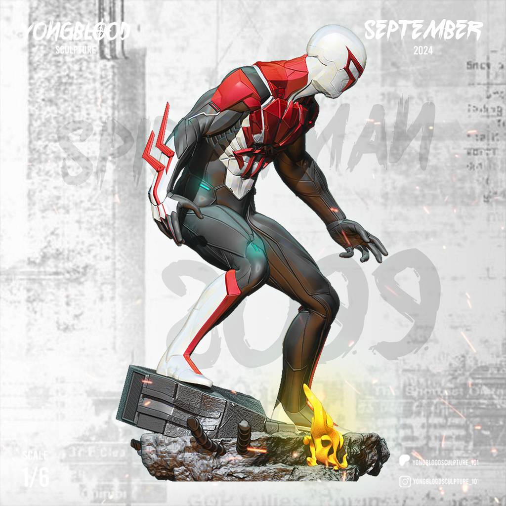 P站图纸印象馆 Yongblood Sculpture 漫威 蜘蛛侠2099 Yongblood Sculpture 漫威 蜘蛛侠2099