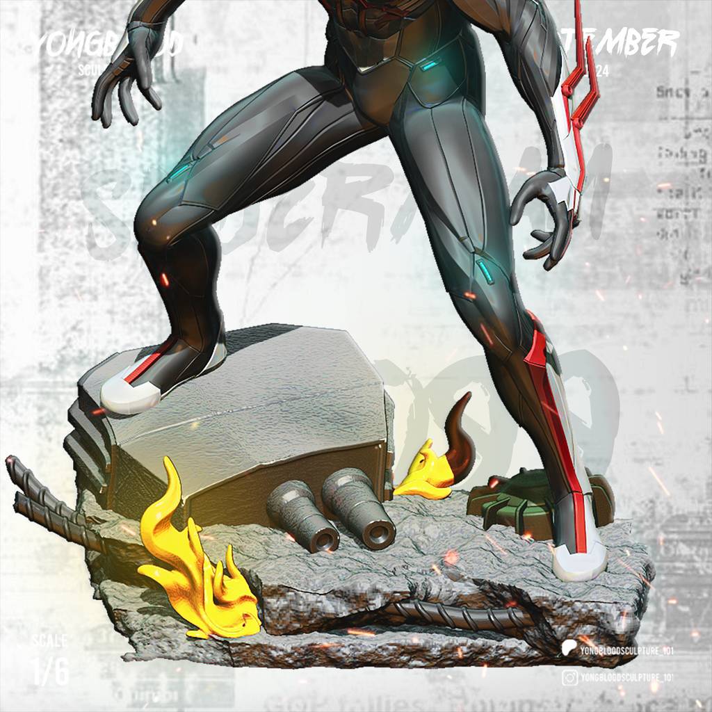 P站图纸印象馆 Yongblood Sculpture 漫威 蜘蛛侠2099 Yongblood Sculpture 漫威 蜘蛛侠2099