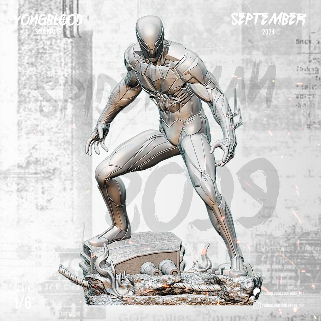 P站图纸印象馆 Yongblood Sculpture 漫威 蜘蛛侠2099 Yongblood Sculpture 漫威 蜘蛛侠2099