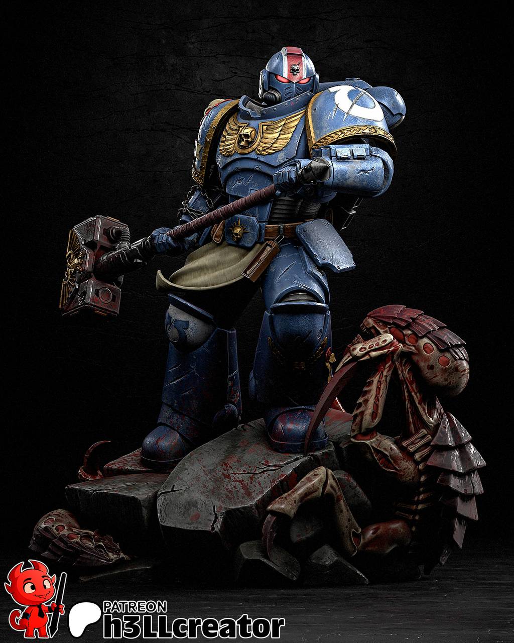 P站图纸印象馆 H3LL 战锤40K 星际战士 泰图斯 H3LL 战锤40K 星际战士 泰图斯